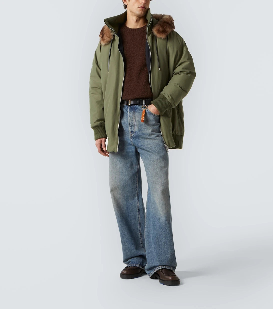 Loewe - Shearling-trimmed technical puffer coat