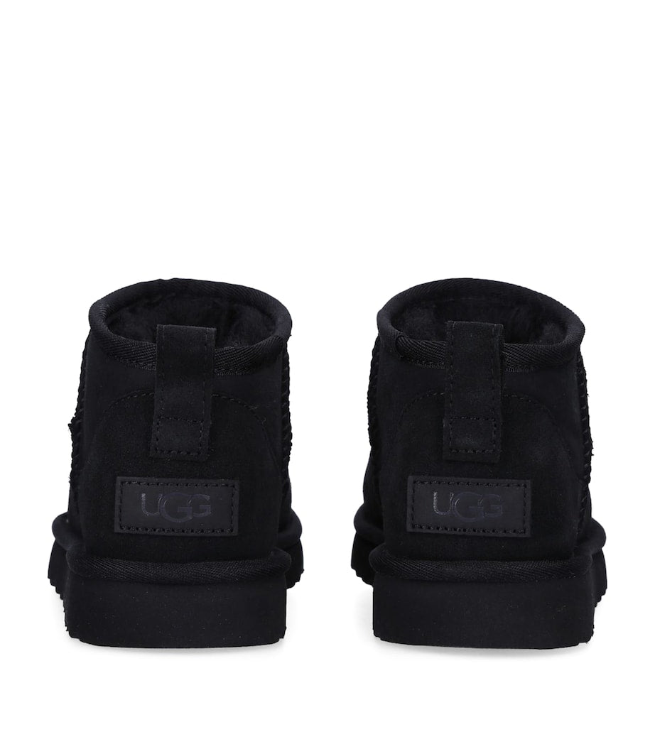 UGG Black Suede Classic Ultra Mini Boots