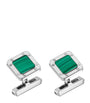 Sterling Silver and Malachite Santos de Cartier Cufflinks