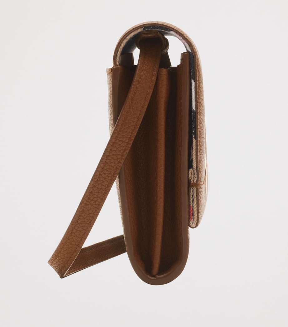 Burberry Brown Leather Cotswolds Strap Wallet