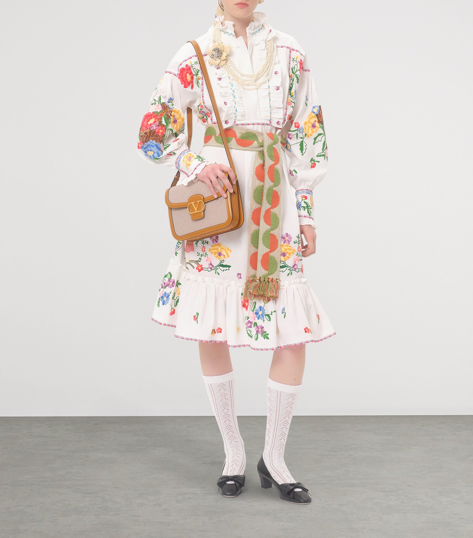 Valentino Multi Embroidered Shirt Dress