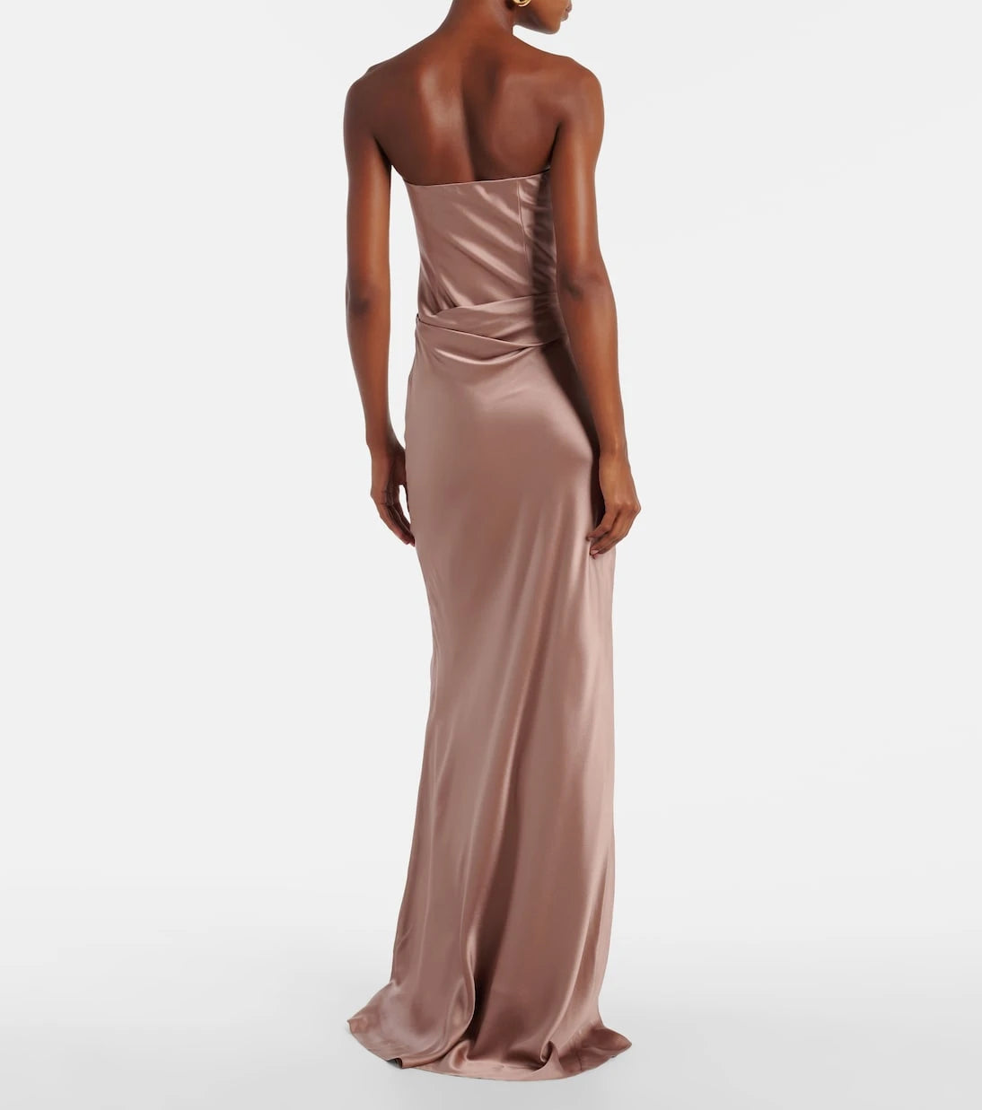 The Sei - Ruched strapless silk satin corset dress