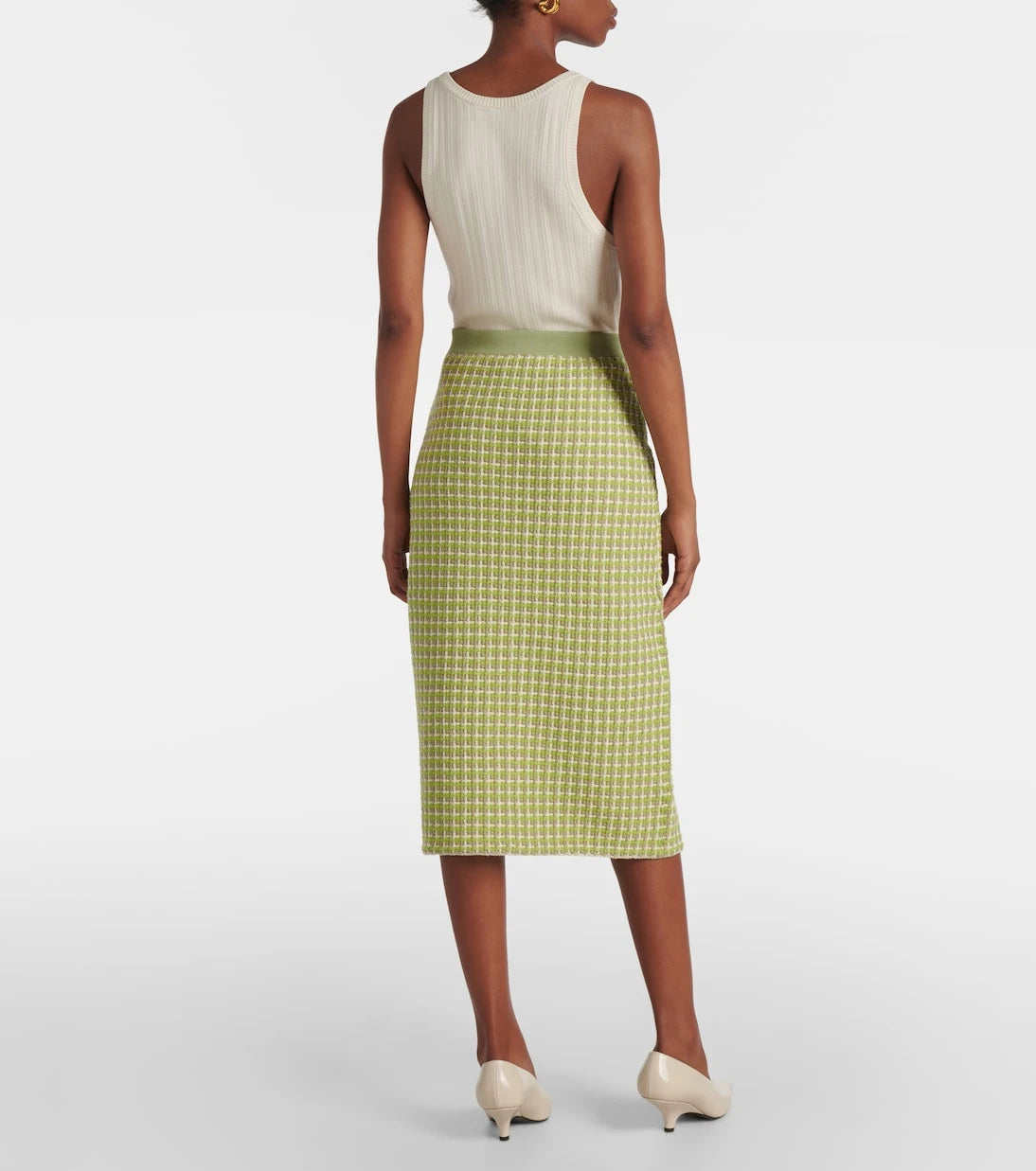 Tory Burch - Knitted checked pencil skirt