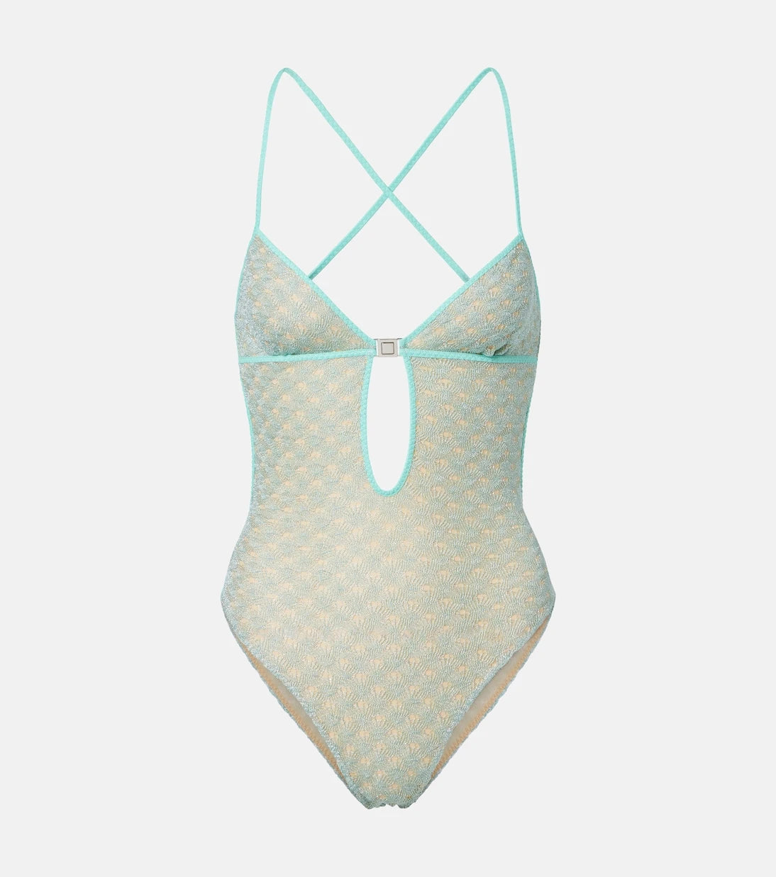 Missoni - Open-knit lamé swimsuit