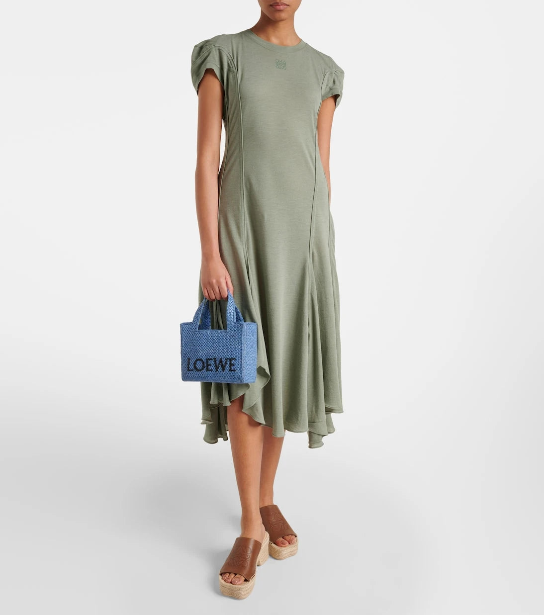 Loewe - Paula's Ibiza Mini logo raffia shopper