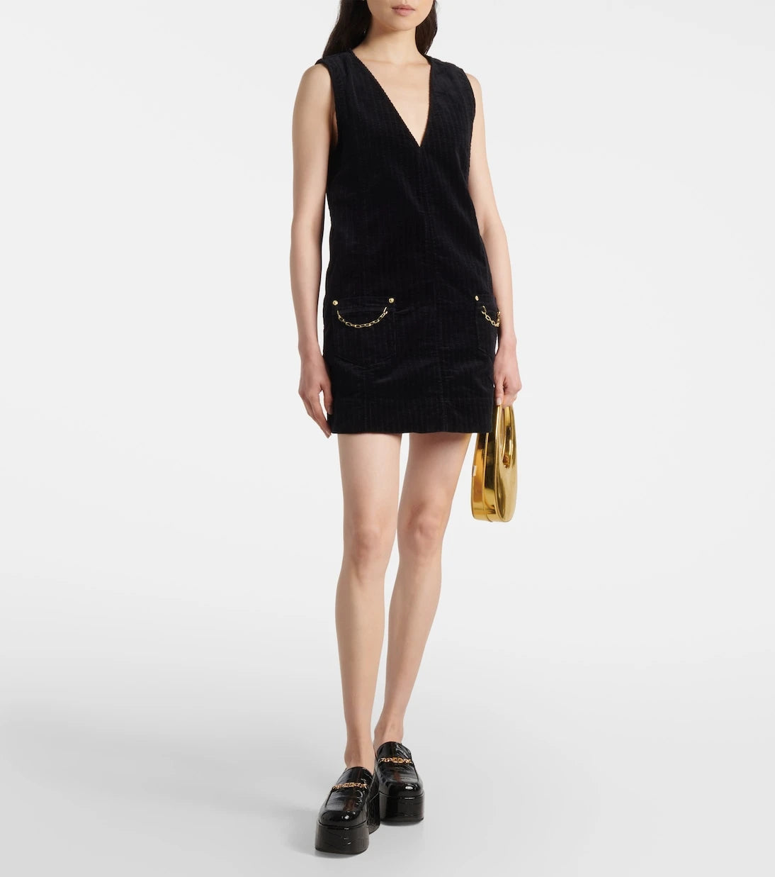 Ganni - Cotton corduroy minidress