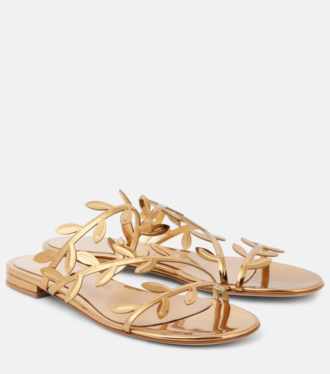 Gianvito Rossi - Flavia metallic leather slides