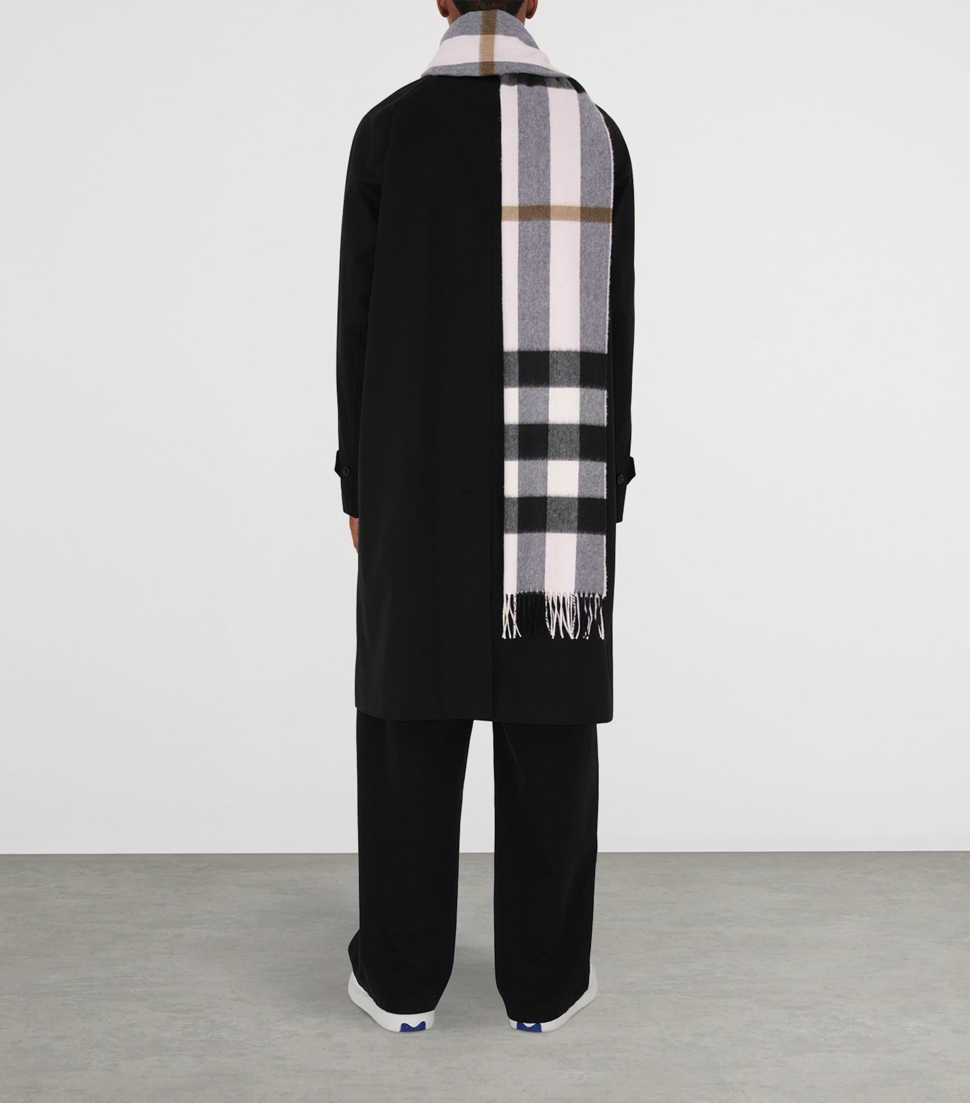 Pink Cashmere Check Scarf