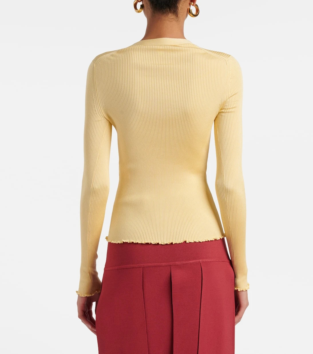 Alaïa - RIbbed-knit silk-blend top