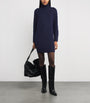 Navy Cashmere Rollneck Mini Dress