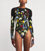 Alice+Olivia Black Floral Olea Bodysuit