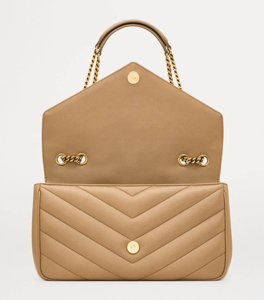 Saint Laurent Brown Medium Leather Loulou Shoulder Bag