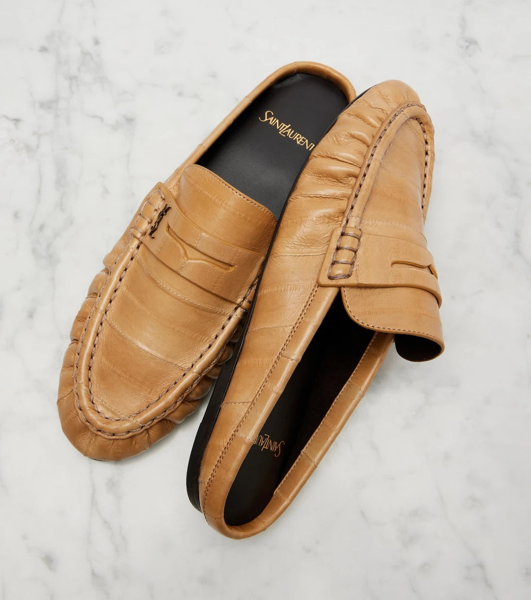Saint Laurent - Le Loafer eel leather mules