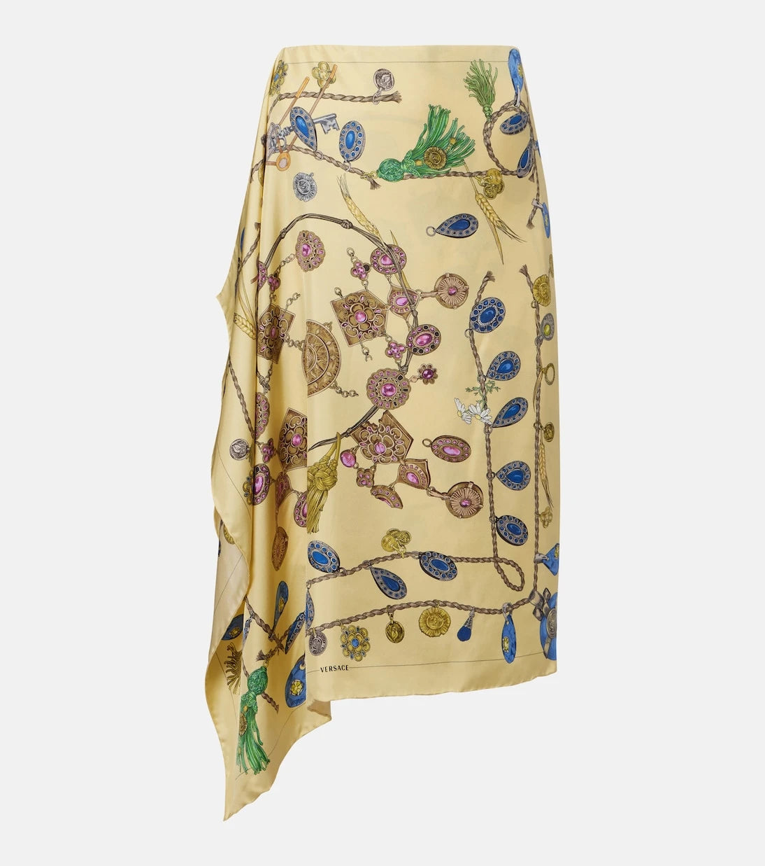 Versace - Printed silk twill wrap skirt