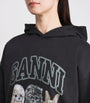 GANNI Black Organic Cotton Animal Hoodie