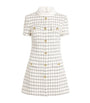Self-Portrait Ivory Bouclé Check Mini Dress