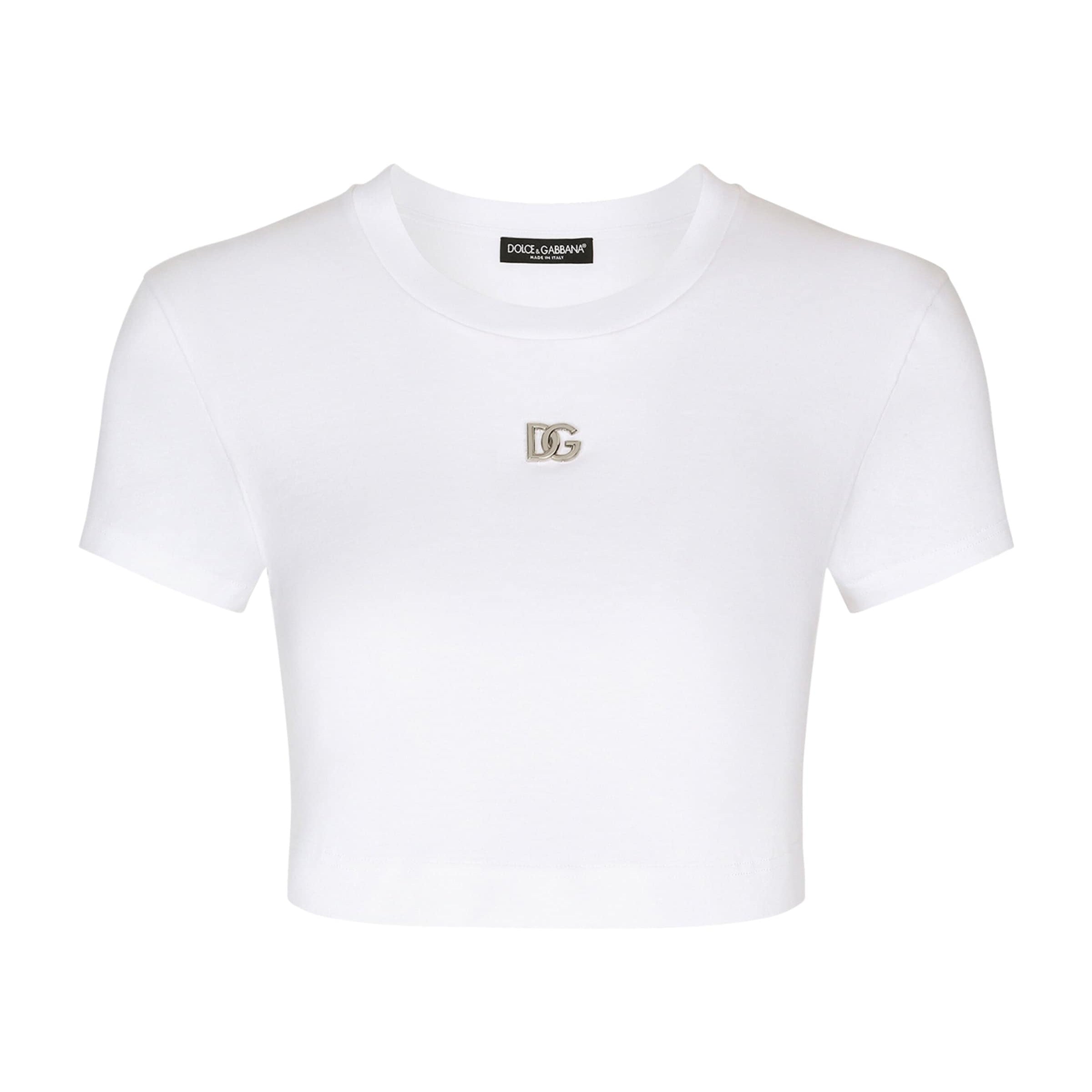 Dolce & Gabbana Multi Logo Crop T-Shirt