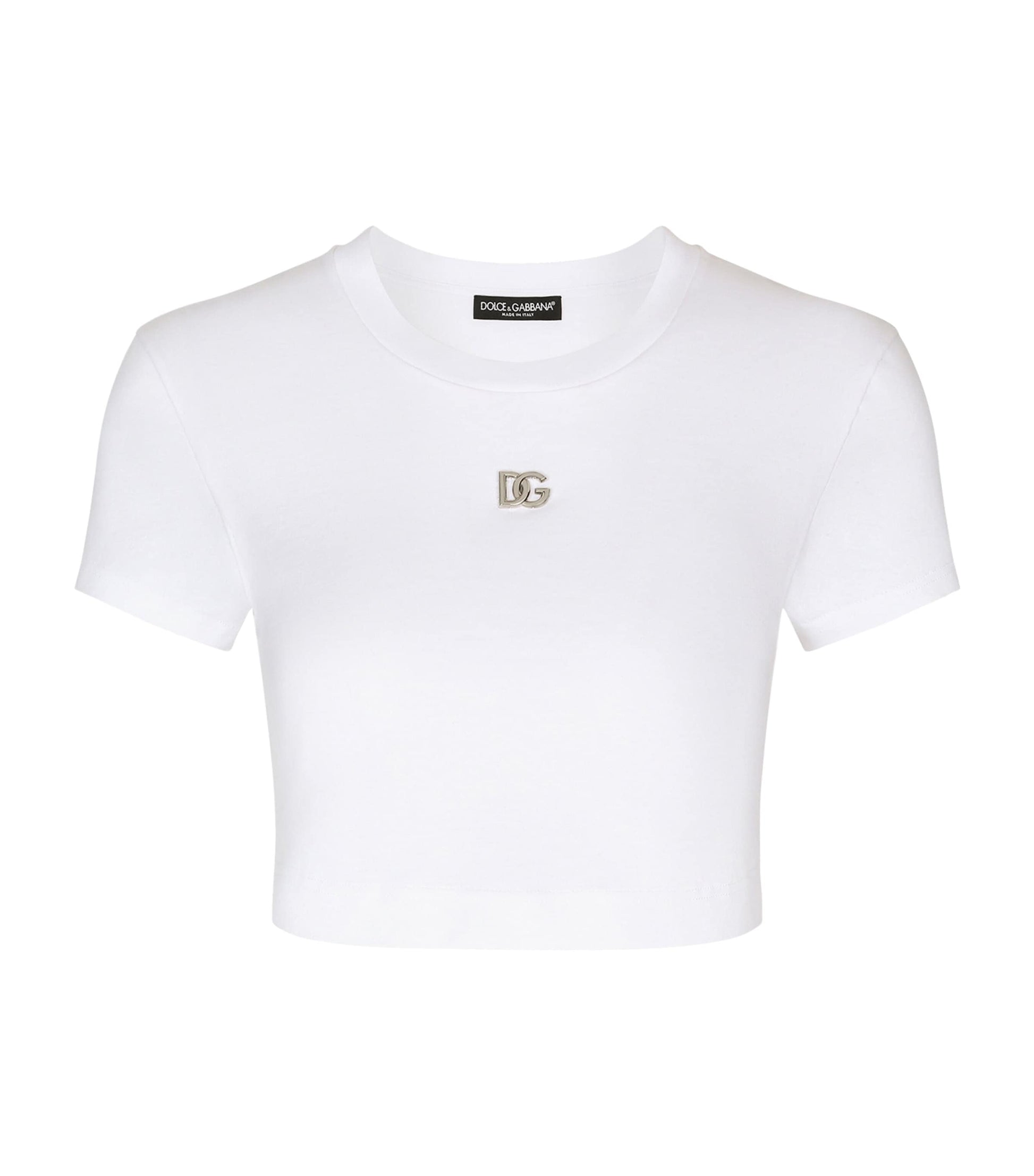 Dolce & Gabbana Multi Logo Crop T-Shirt