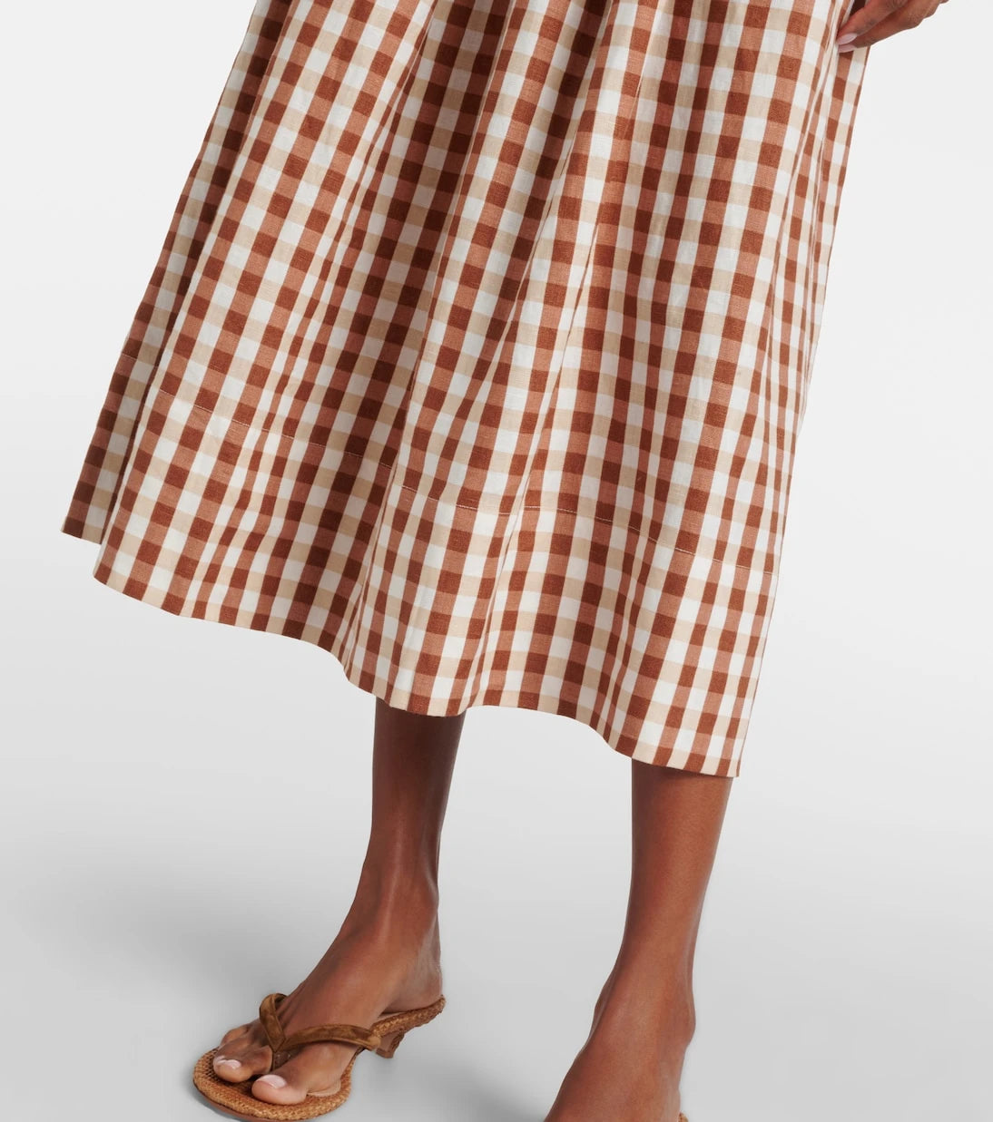 Faithfull - Ida gingham linen midi skirt