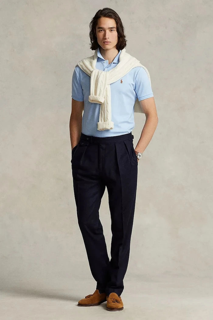 Памучна тениска с яка Polo Ralph Lauren