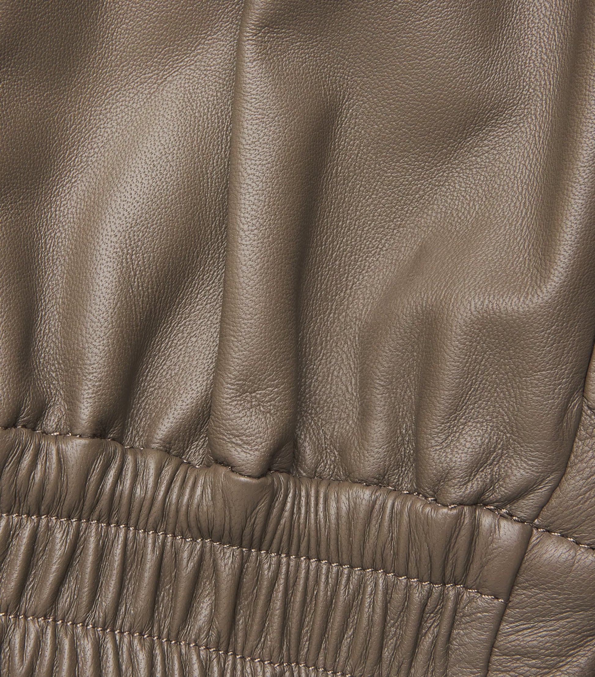 Nappa Leather Thurlow Wide-Leg Trousers MUSHROOM