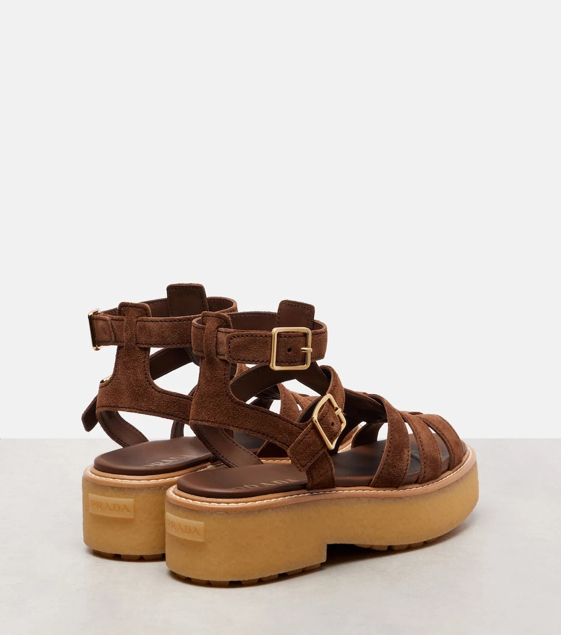 Prada - Suede platform fisherman sandals