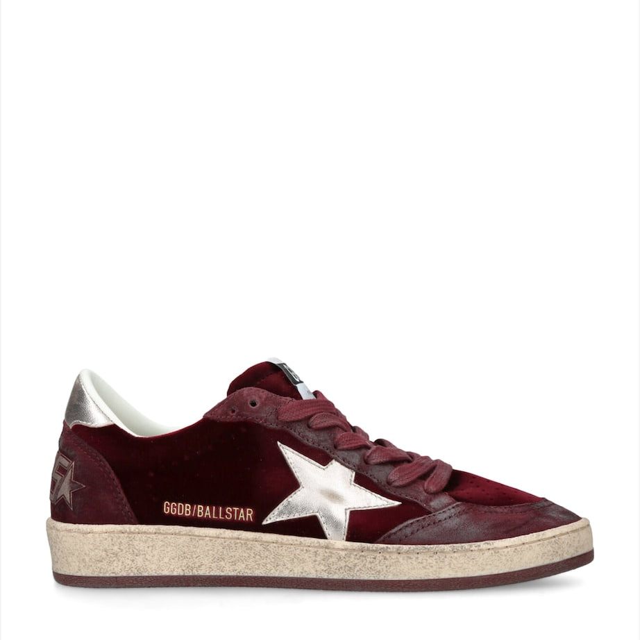 Golden Goose Red Suede Ball Star Sneakers