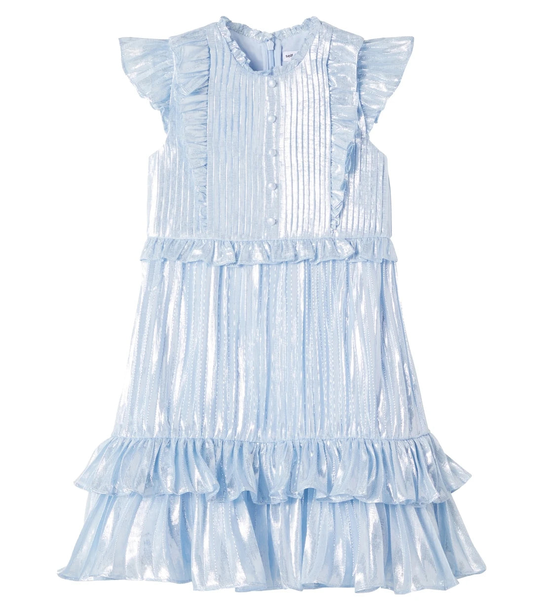 Self-Portrait Kids - Ruffled silk-blend dress