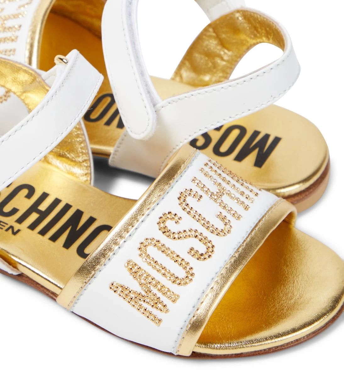 Moschino Kids - Logo embellished leather sandals