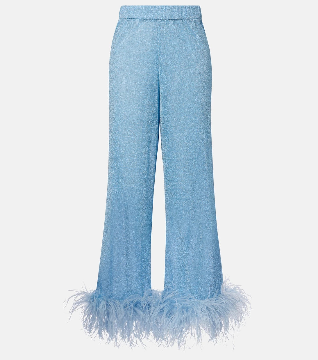 Oséree - Lumière feather-trimmed wide-leg pants