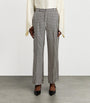 Max Mara Black Silk Printed Flared Trousers