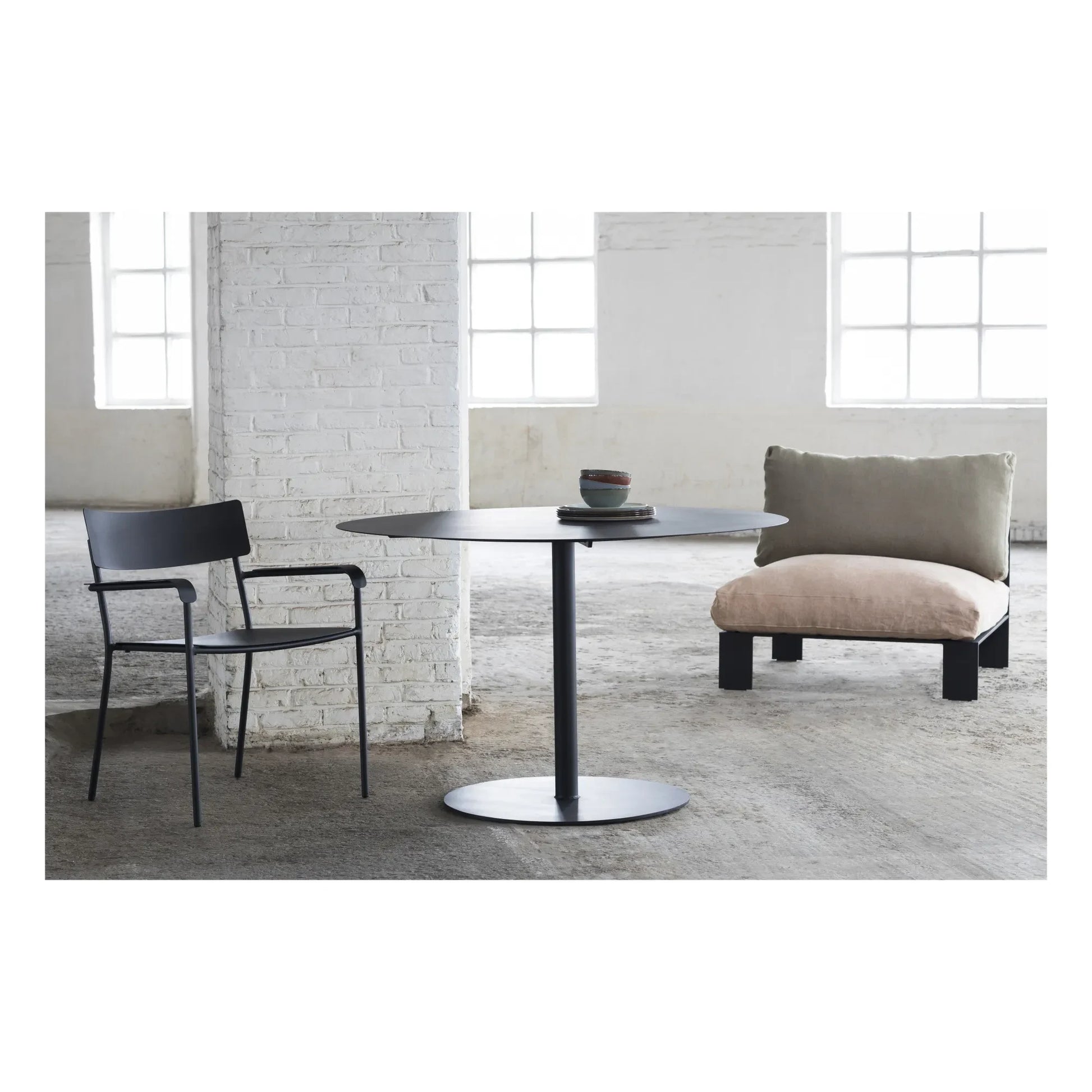 Serax - August Outdoor Chair with Armrests | Black