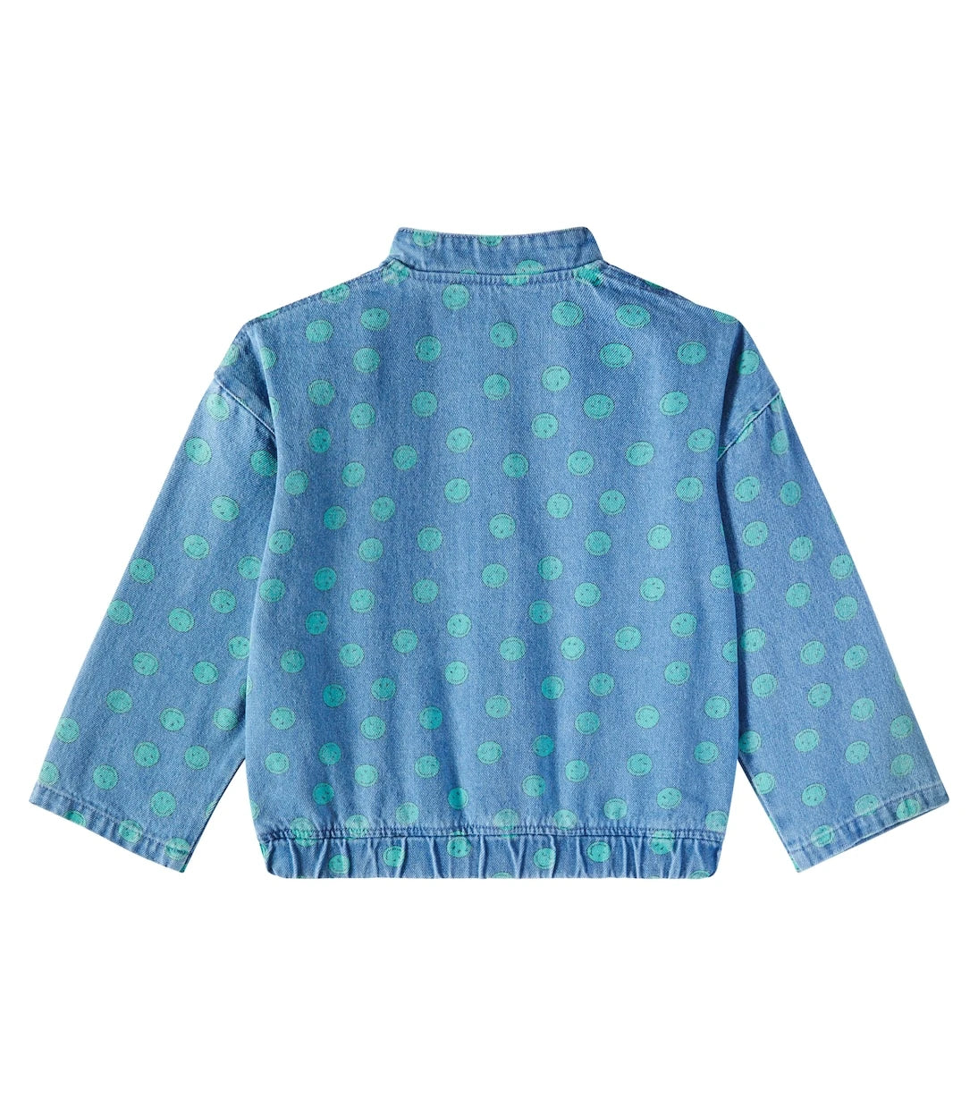 The New Society - Smiley printed denim bomber jacket