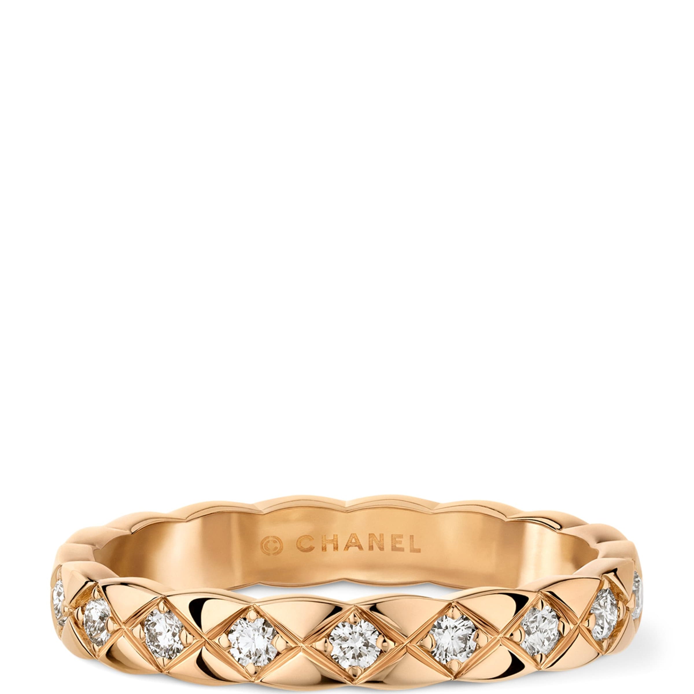 CHANEL Beige Gold and Diamond Coco Crush Ring