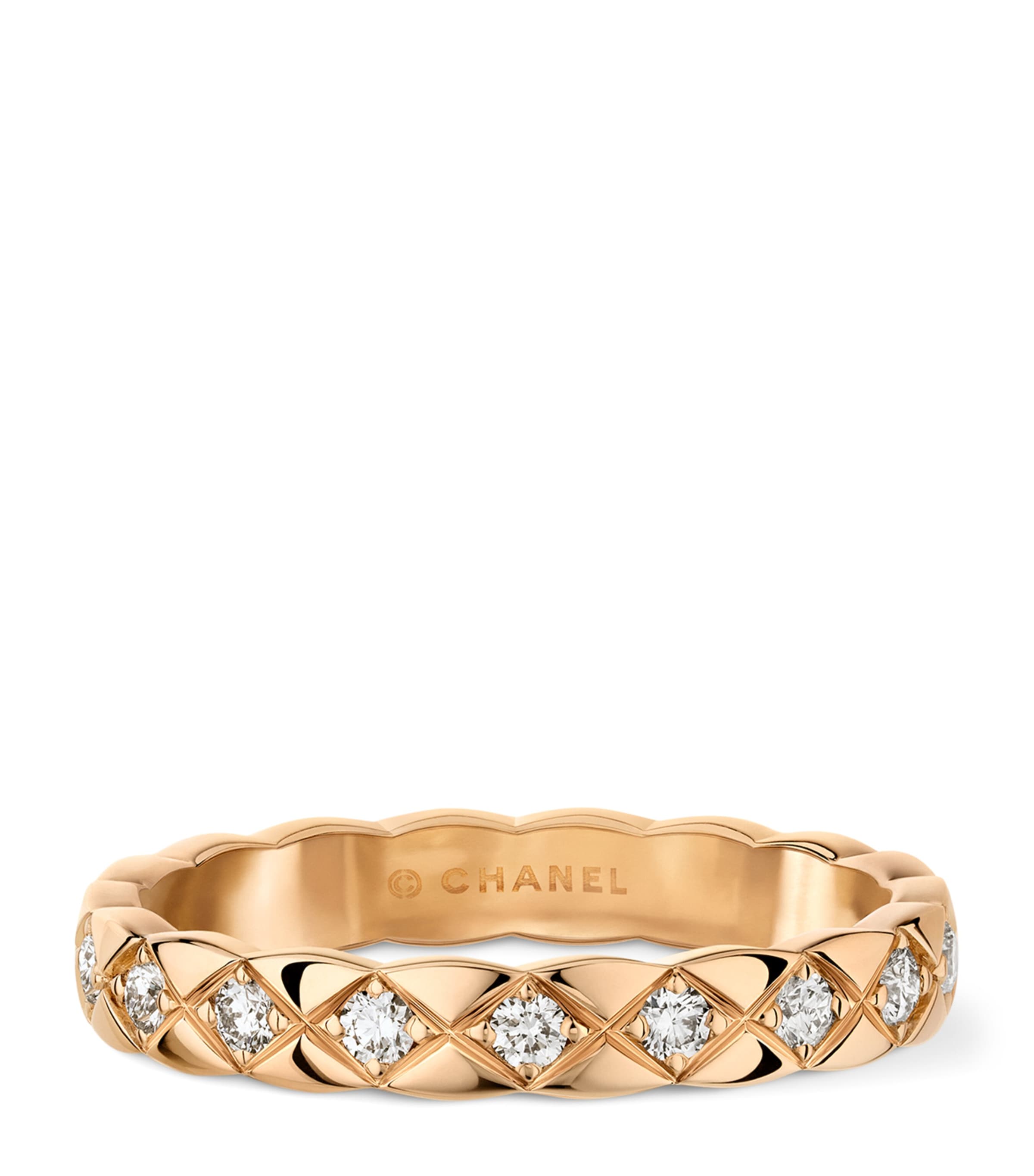 CHANEL Beige Gold and Diamond Coco Crush Ring