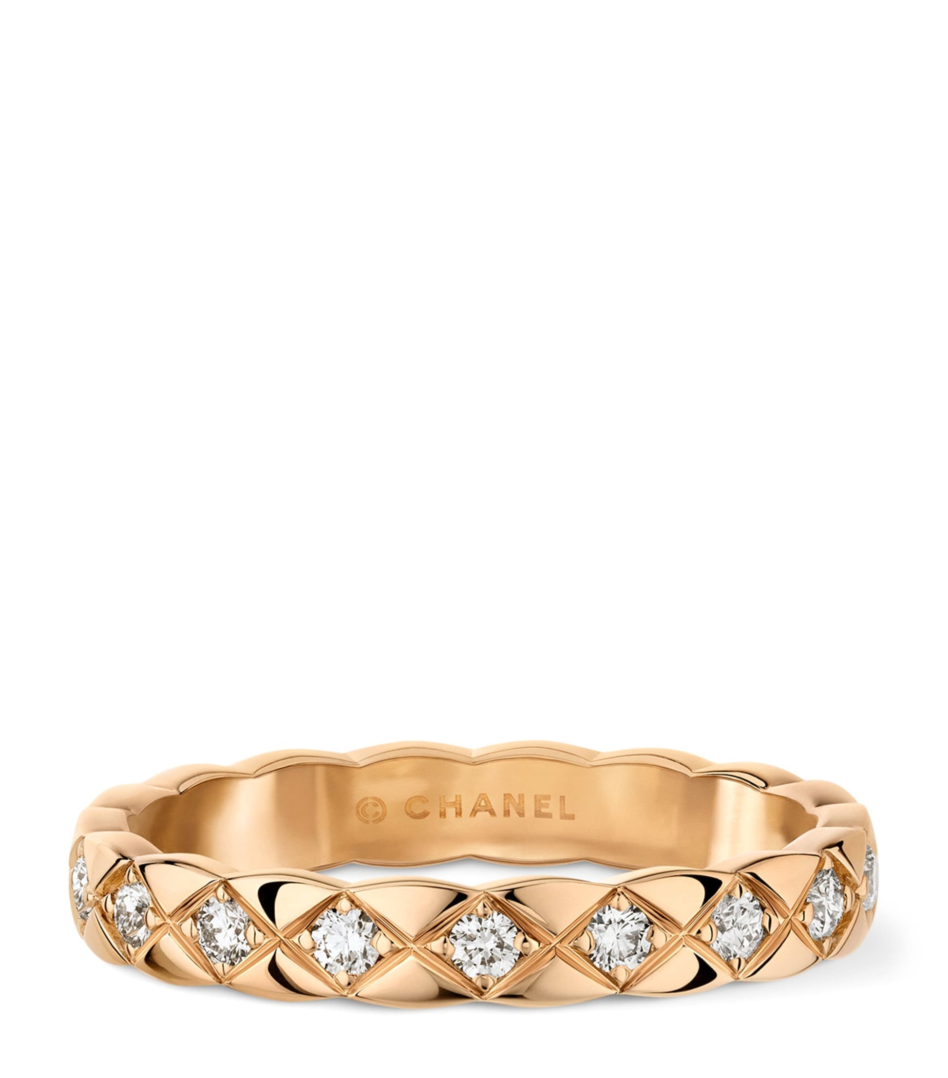 CHANEL Beige Gold and Diamond Coco Crush Ring