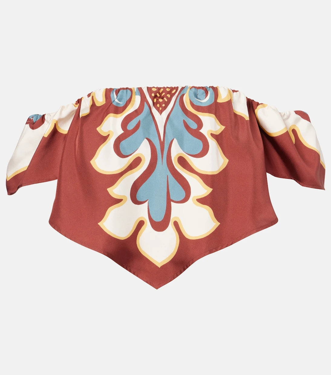 La DoubleJ - Sand Dollar off-shoulder silk top