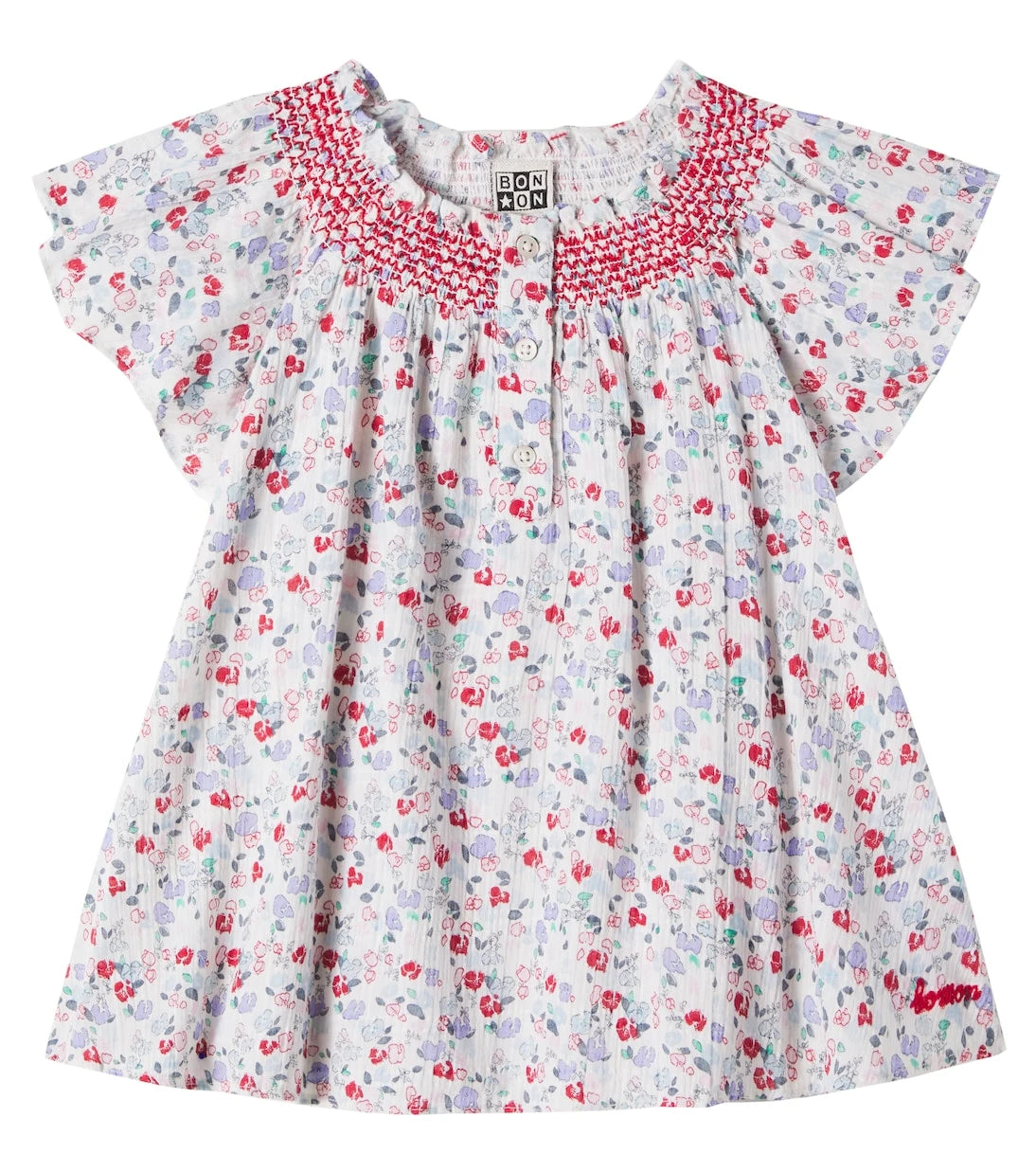 Bonton - Baby Hazelnut floral cotton dress