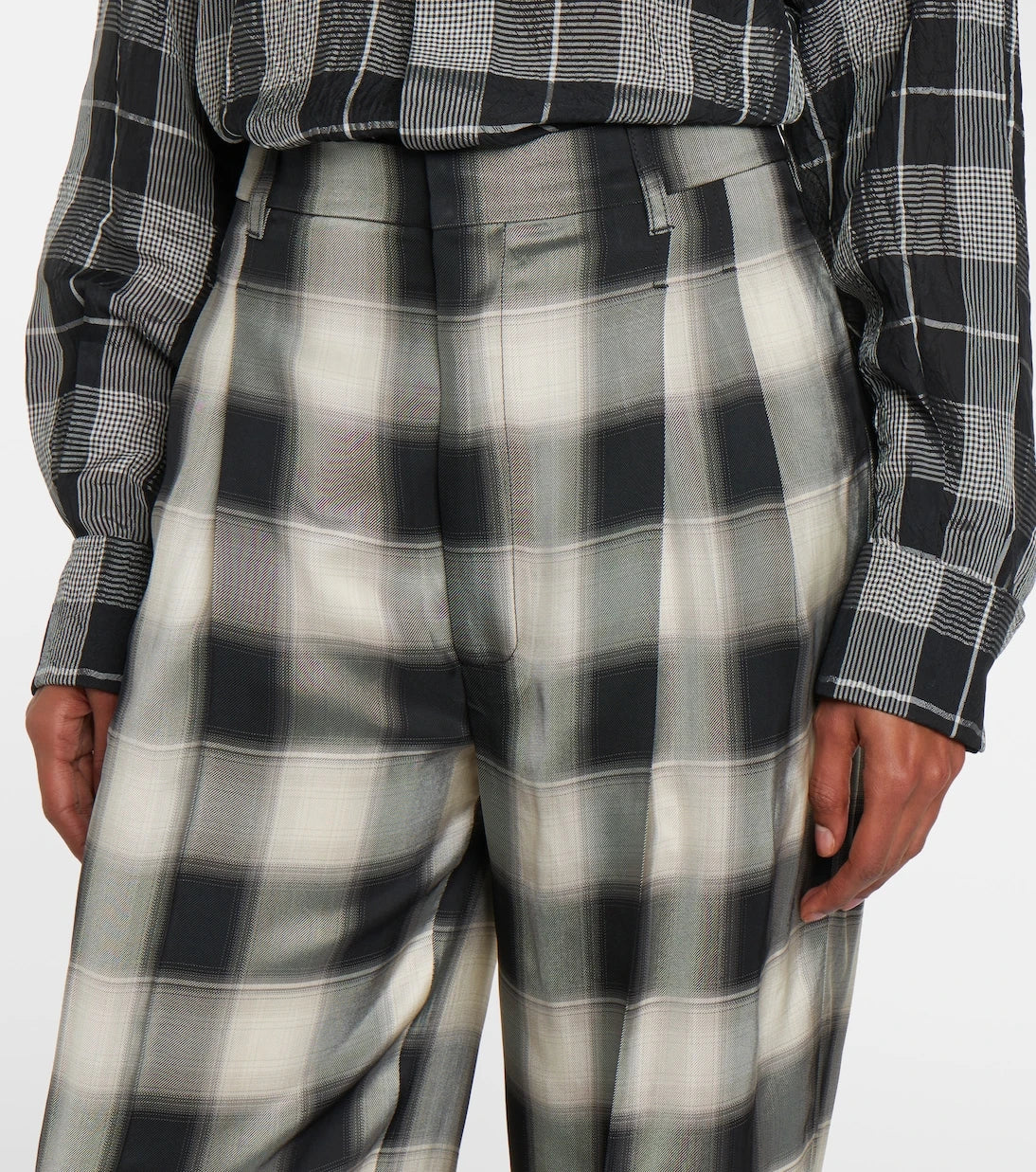 Phoebe Philo - Ekoseli geniş paça pantolon
