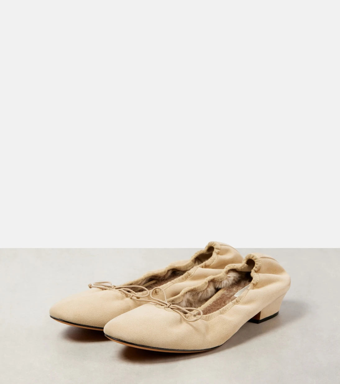 The Row - Awar shearling-lined suede ballet flats