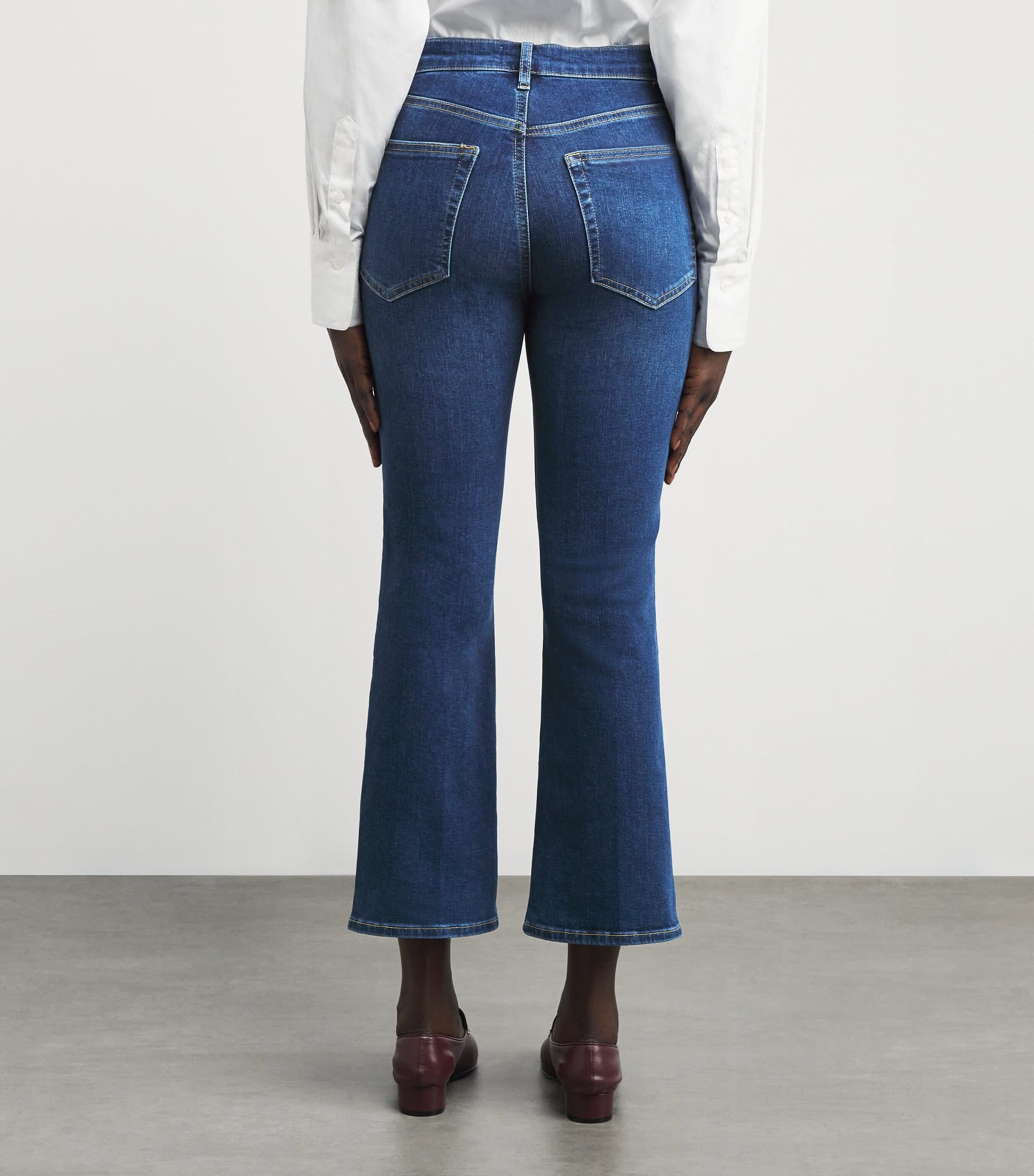 FRAME Blue The Reboot Crop Bootcut Jeans