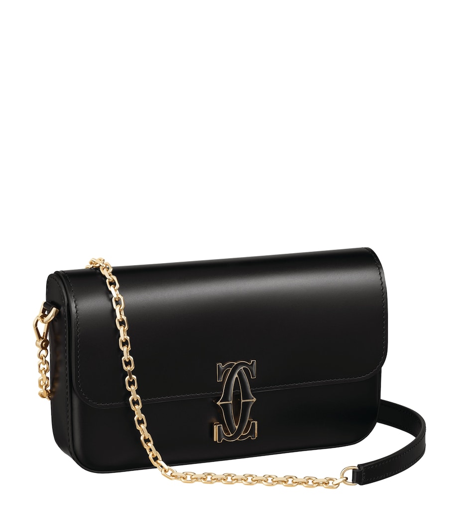 Mini Leather C de Cartier Chain Bag BLACK