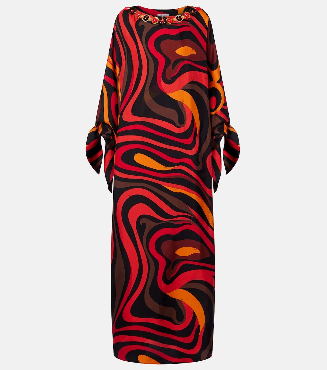Pucci - Marmo embellished silk twill kaftan