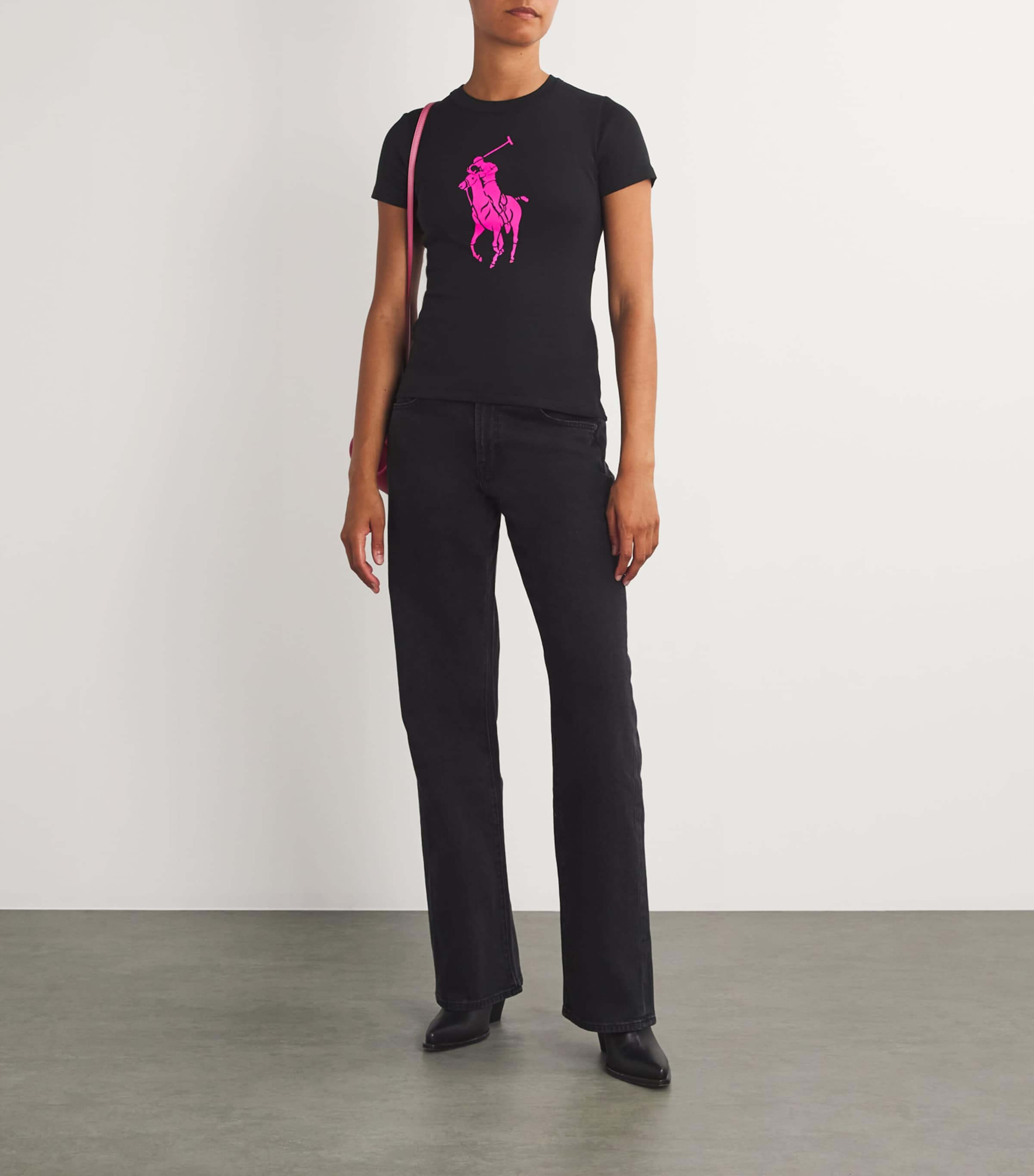 Polo Ralph Lauren Black Cotton Polo Pony T-Shirt