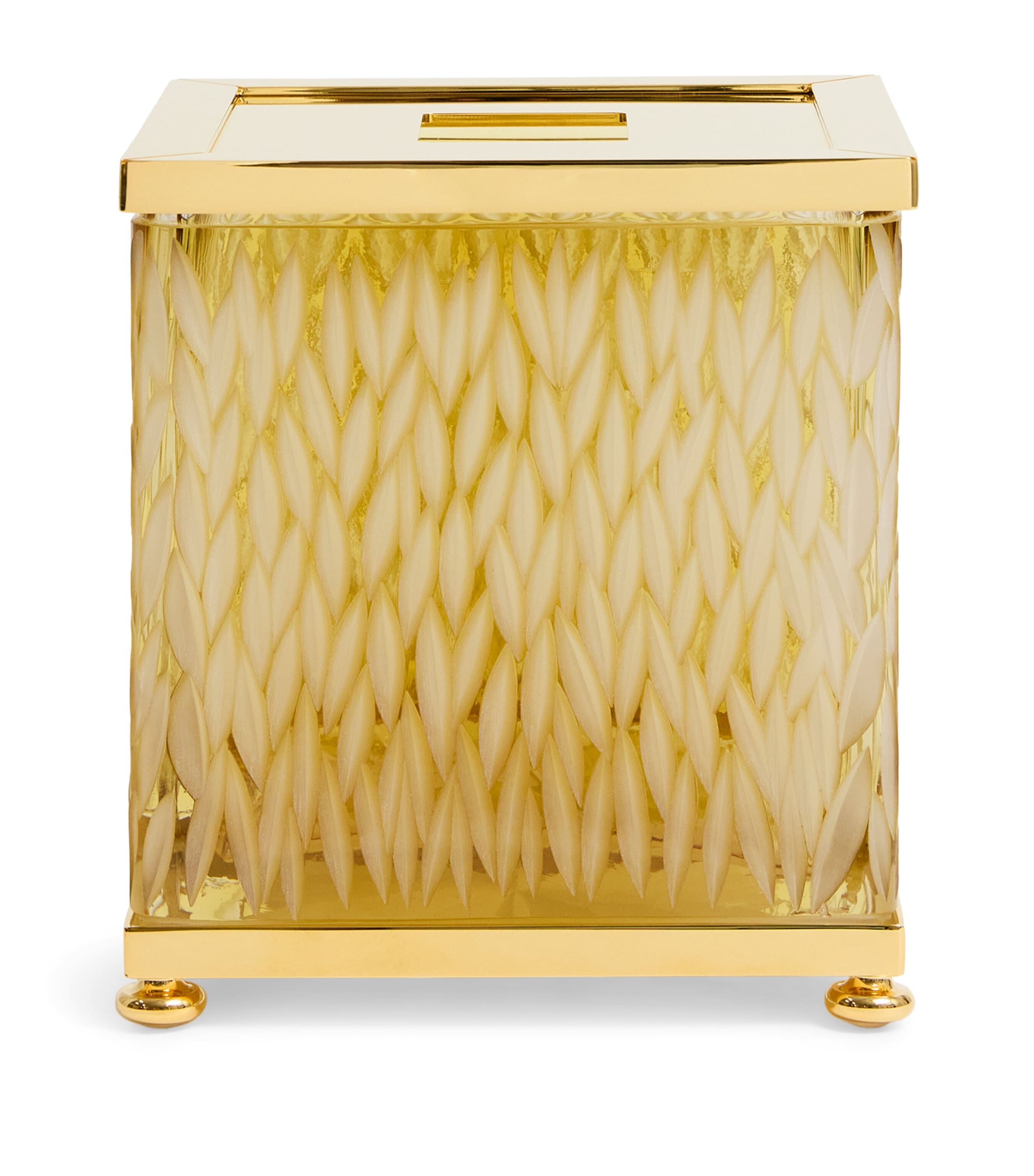 Crystal Amber Tissue Box