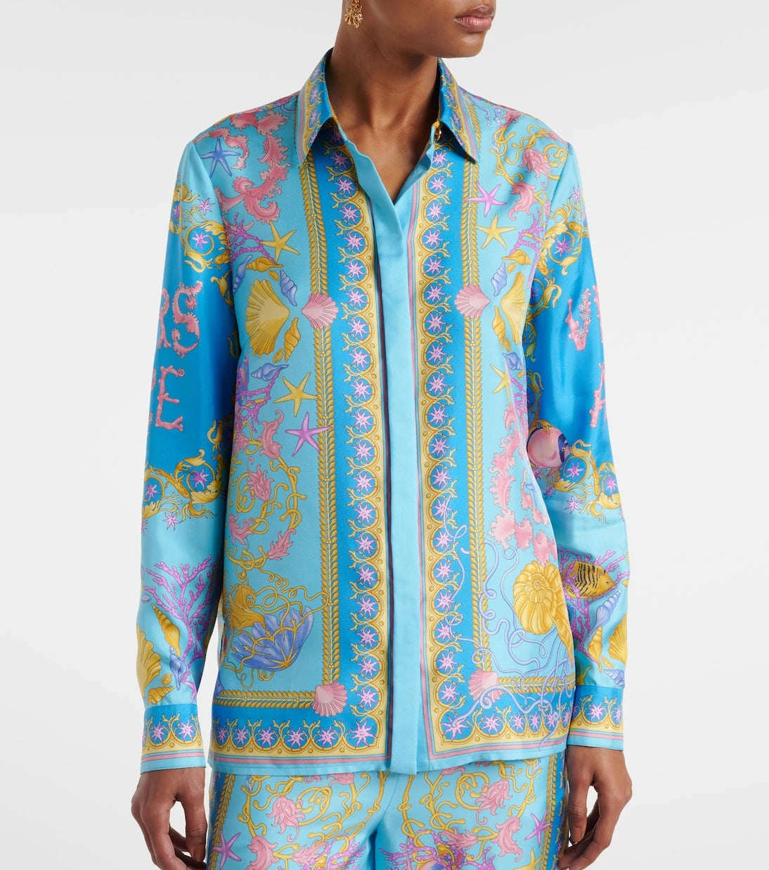 Versace - Underwater Barocco silk twill shirt
