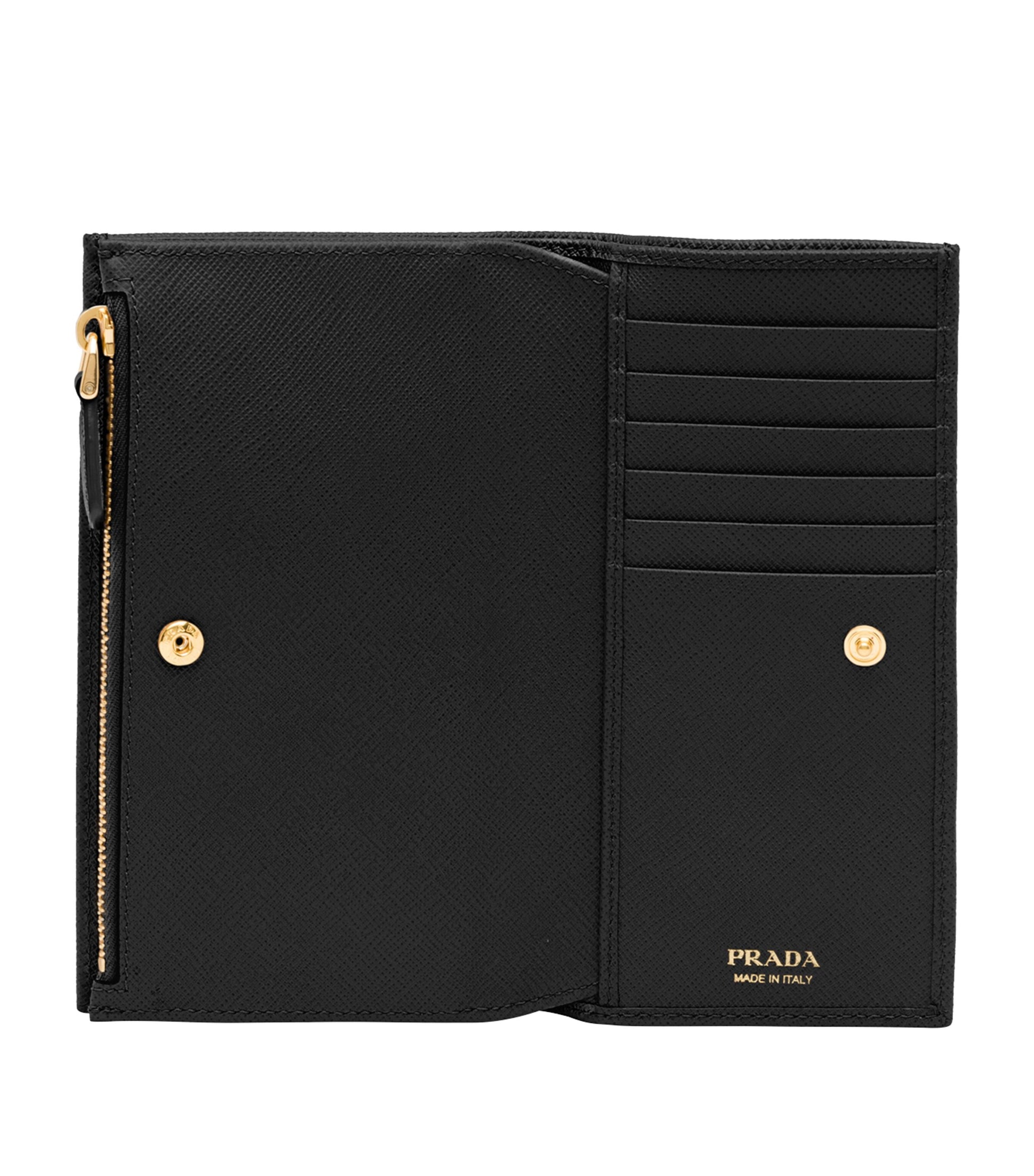 Prada Black Large Saffiano Leather Bifold Wallet