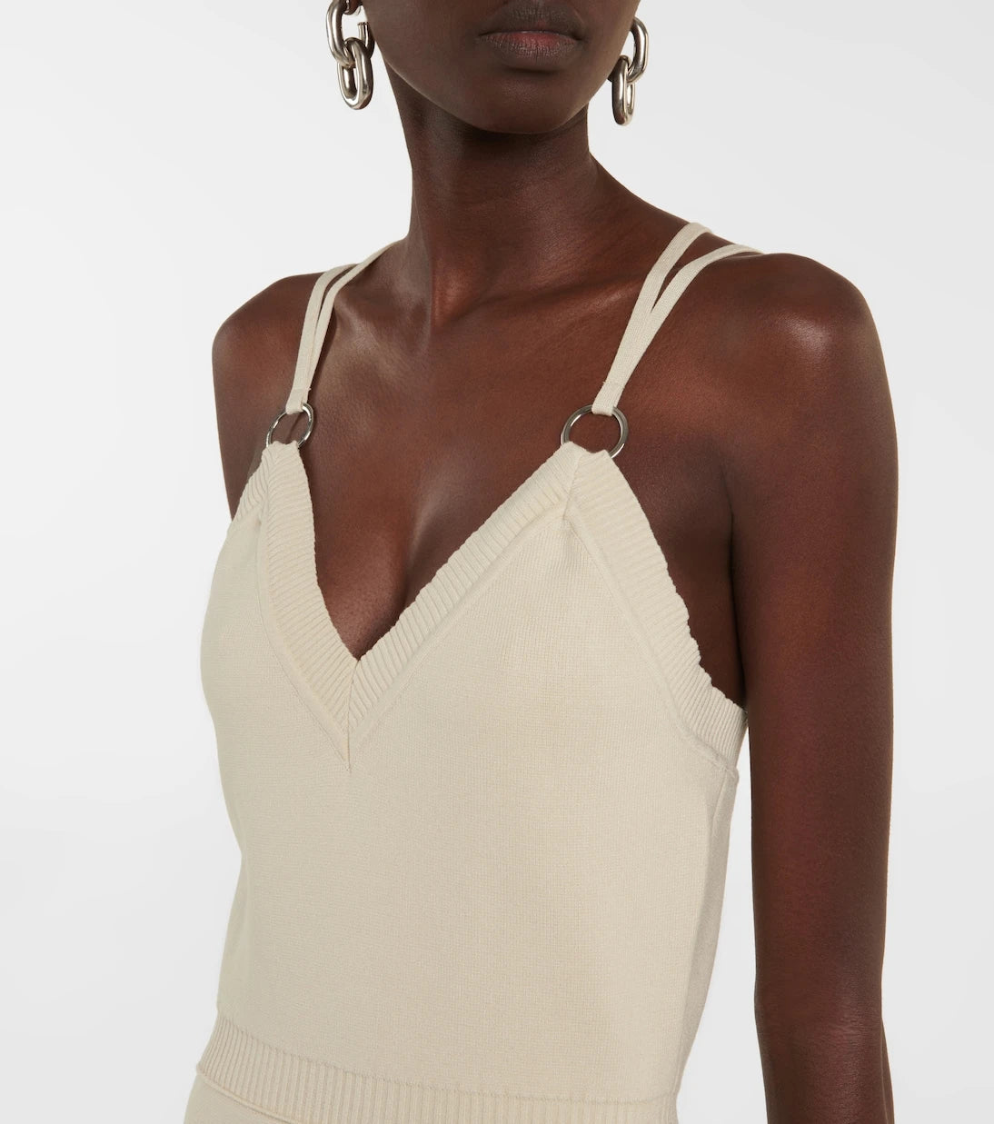 Rabanne - Embellished knit midi dress