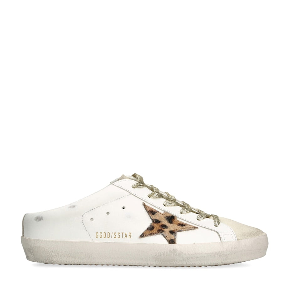 Golden Goose White Leather Super Star Sabot Low-Top Sneakers