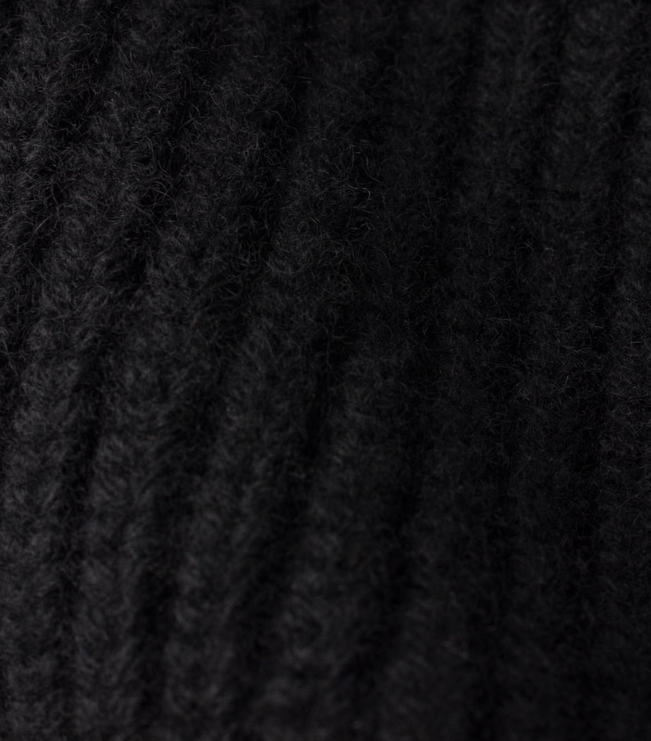 Prada Black Wool-Cashmere Drawstring Balaclava